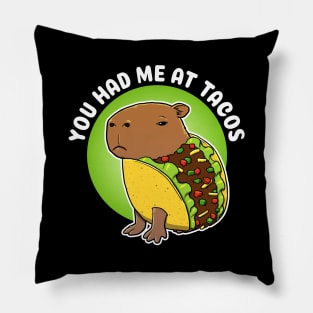 You had me at tacos Cartoon Capybara Taco Pillow