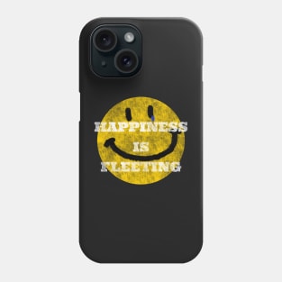 Happiness is fleeting smiley face goth emo vibes Phone Case