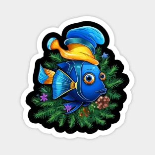 Blue Tang Christmas Magnet