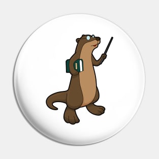 Otter as Teacher with Book & Pointer Pin