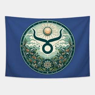 "Vintage Taurus Serenity" _ Zodiac Horoscope Star Signs Tapestry