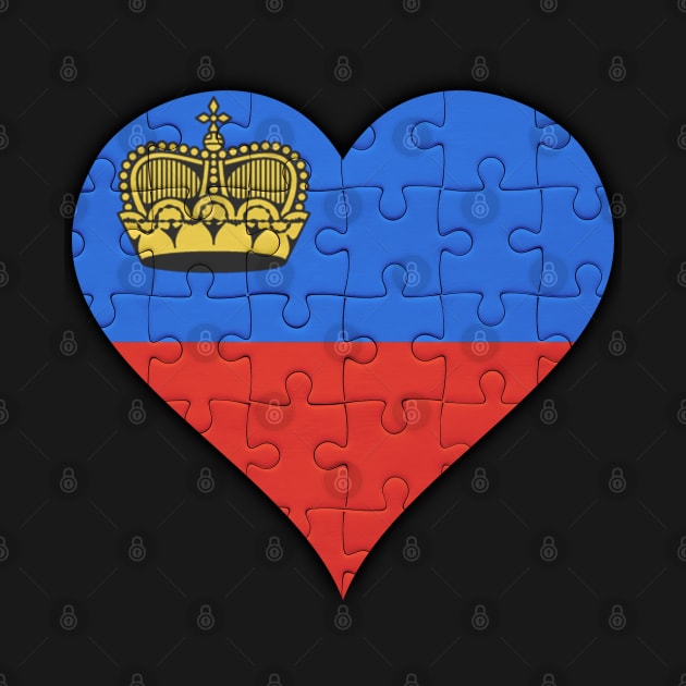 Liechtensteiner Jigsaw Puzzle Heart Design - Gift for Liechtensteiner With Liechtenstein Roots by Country Flags