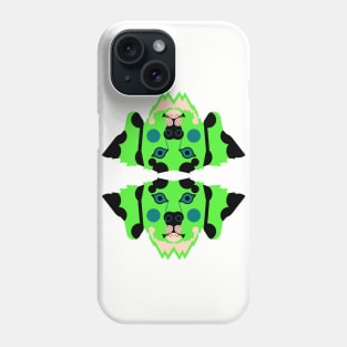Dalmatian Dog Face, Lime Green Phone Case