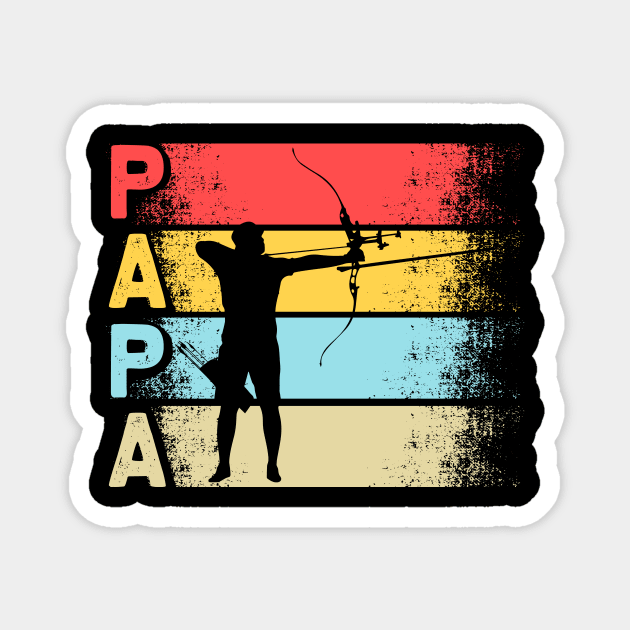 Archery papa retro vintage dad Magnet by klausgaiser