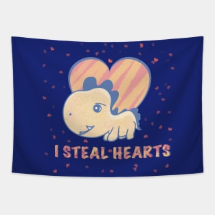 I steal hearts valentines day cute dinosaur Tapestry