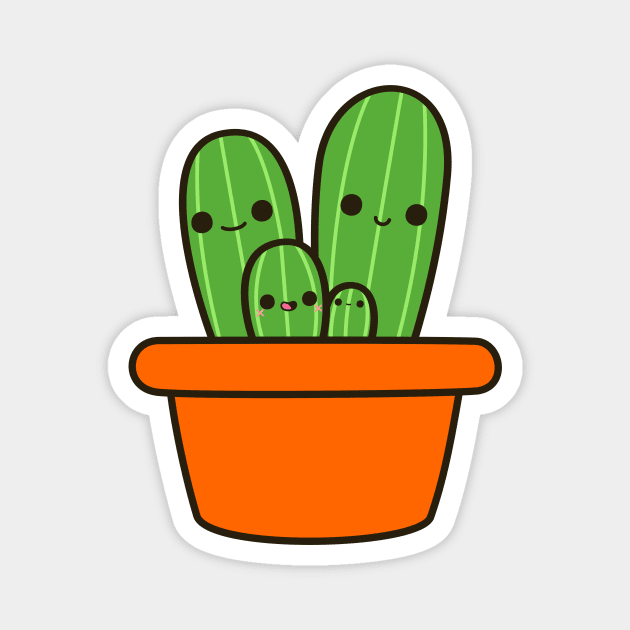 Cacti family Magnet by peppermintpopuk