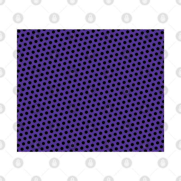 Pattern hexagonal purple on black background by la chataigne qui vole ⭐⭐⭐⭐⭐