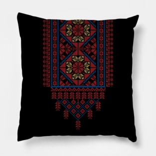 Palestinian Jordanian Traditional Realistic Tatreez Embroidery Art Design #2 - lght Pillow