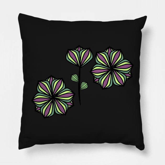 Flowers and birds at night Pillow by cocodes