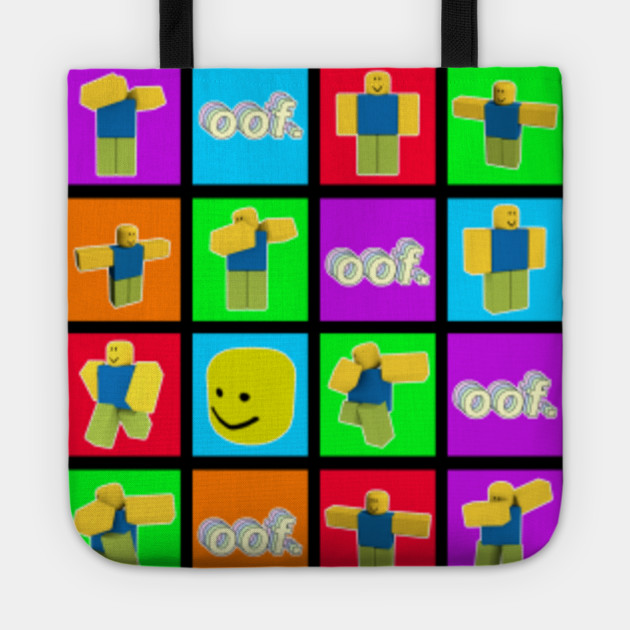 Roblox Dabbing Dab Noob Pattern Oof Big Head Roblox Tote Teepublic - bag head roblox