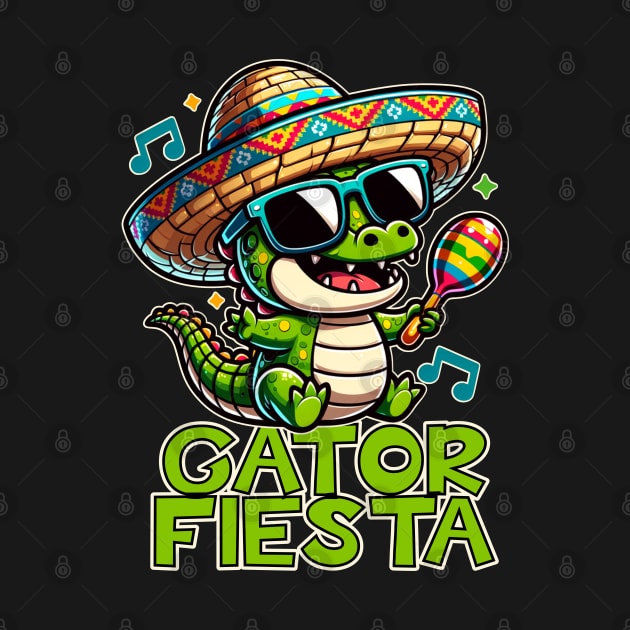 Gator Fiesta Cute Kawaii Aligator by Odetee