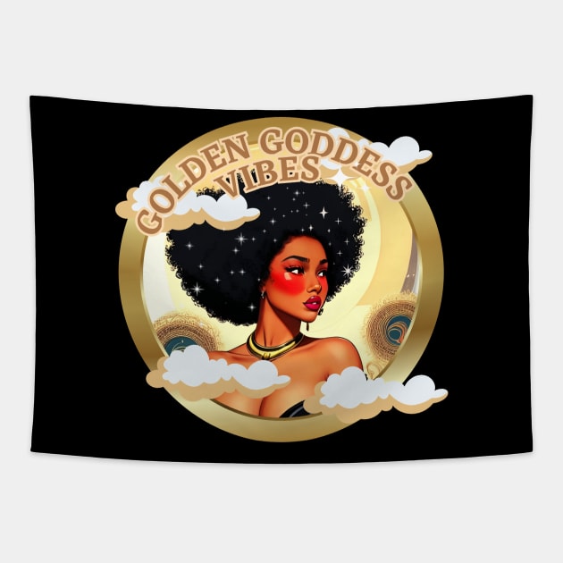 Golden Goddess Vibes Only Tapestry by Orisara