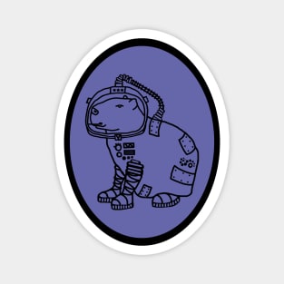 Space Capybara Sci Fi Astronaut Oval Magnet