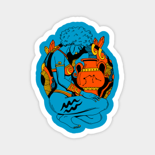 Orange Blue Aquarius Beauty Magnet