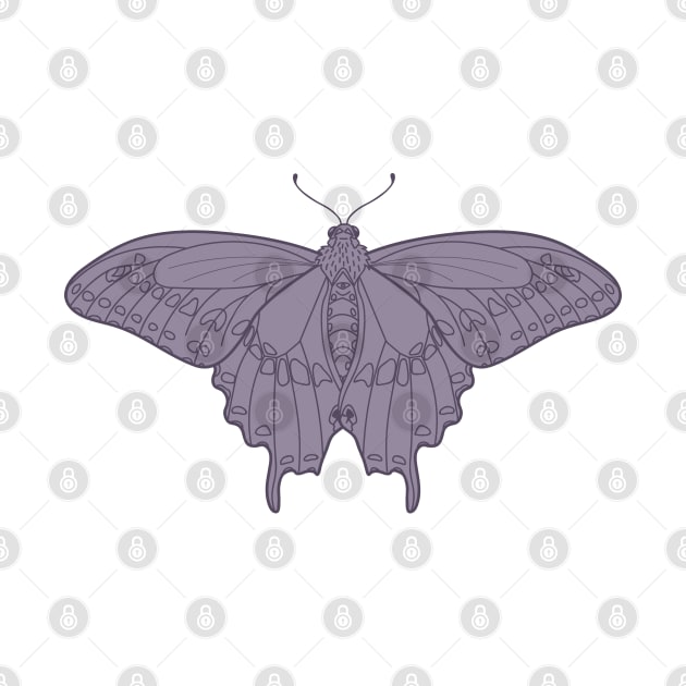 Black Swallowtail Butterfly in Purple by AnitasArtStore