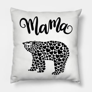 Mama Bear Love Hearts Graphic Design Pillow