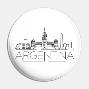 Argentina Minimal Skyline Pin