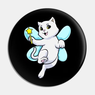 Cat as Fairy with Wings and Wand Pin