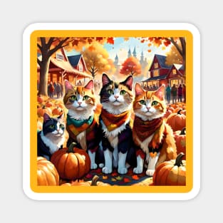 Meows of Autumn Magnet