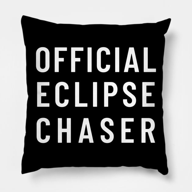 Official Eclipse Chaser Total Solar Eclipse April 8, 2024 Pillow by Little Duck Designs
