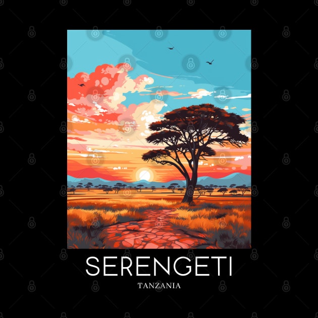 A Pop Art Travel Print of the Serengeti National Park - Tanzania by Studio Red Koala