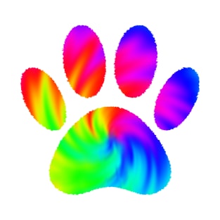 Tie Dye Dog Paw Print Graphic T-Shirt