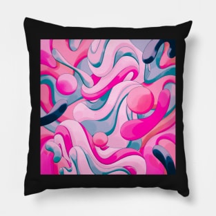 Pink abstract squiggles Pillow