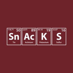 Snacks (Sn-Ac-K-S) Periodic Elements Spelling T-Shirt