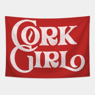 Cork Girl / Retro Style Typography Apparel Tapestry