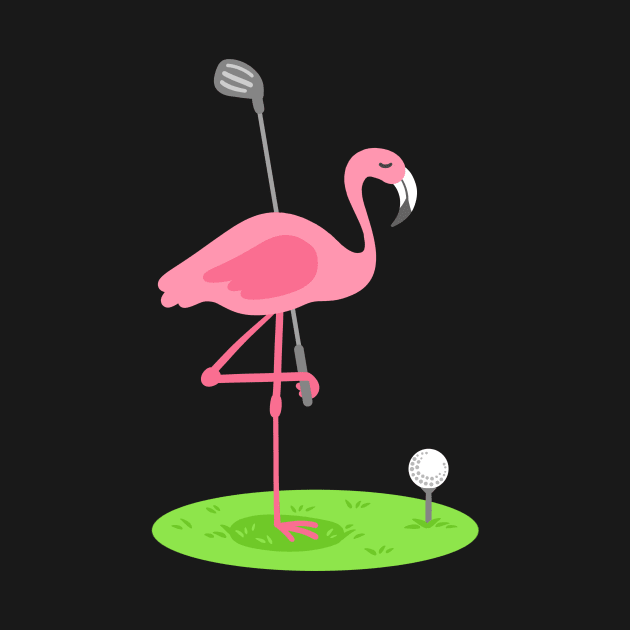 Golf Flamingo Golfing Golfer by KAWAIITEE