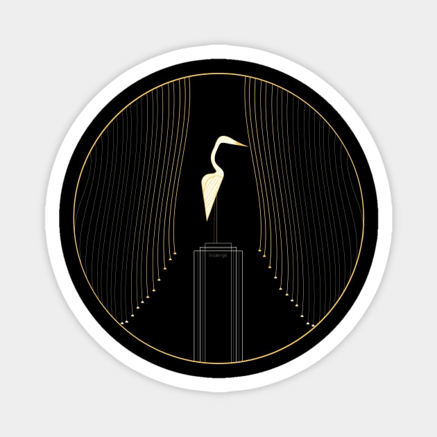 Golden Egret Magnet by Lunalora