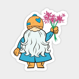 Gonk Gnome with Flowers Magnet