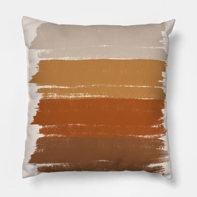 Warm Colors Stripes Pillow by ArunikaPrints