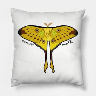 Comet Moth of Madagascar (with text) Pillow