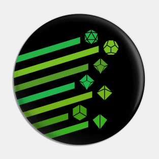 Green Polyhedral Dice Tabletop RPG Pin