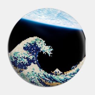 The Great Wave - Hokusai - Pixel Galaxy Pin