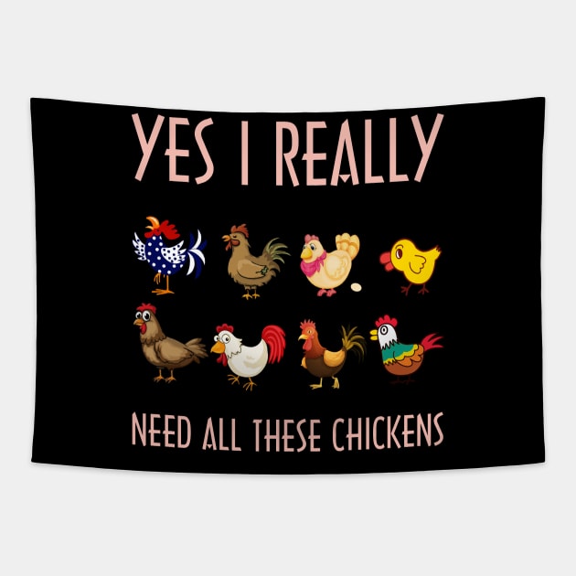 yes i really  need all these chickens Tapestry by Xonmau