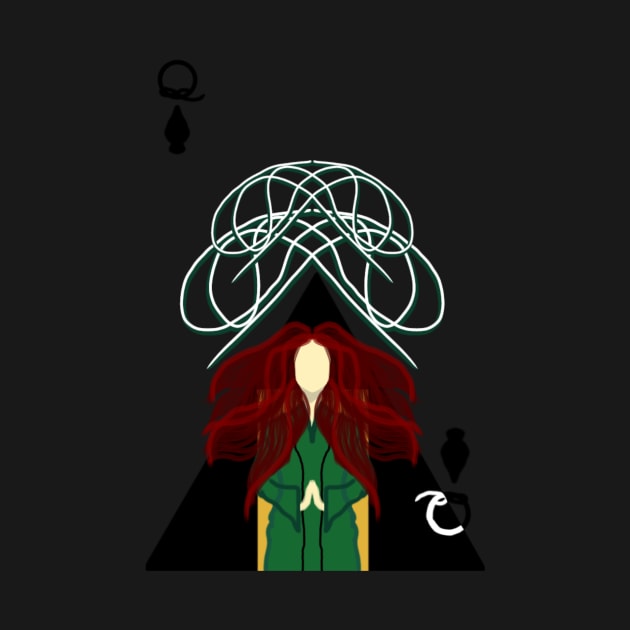 Queen of Spades card design by RavenRarities