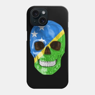 Solomon Islands Flag Skull - Gift for Solomon Islanders With Roots From Solomon Islands Phone Case