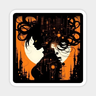 Atompunk girl art Magnet