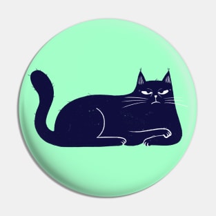 Moody blue cat upset mood - facing right Pin