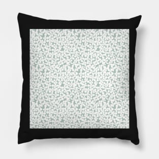 FLORAL FLOWER MEADOW RETRO VINTAGE CORALS HENRI MATISSE GREEN AND WHITE Pillow