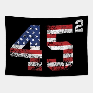 45 Squared Trump 2020 Second Term USA Vintage Tapestry