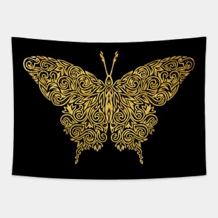 Golden Wings Mandala Butterfly Tapestry