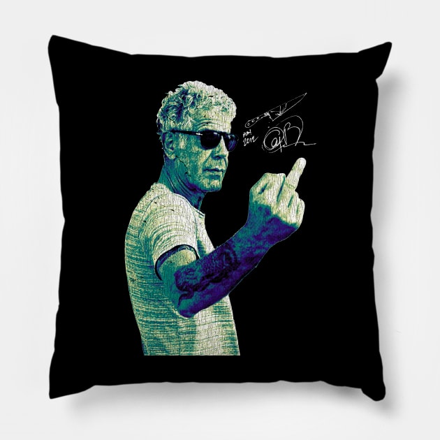 So Fucking Anthony Bourdain Pillow by Suka Gitarsar