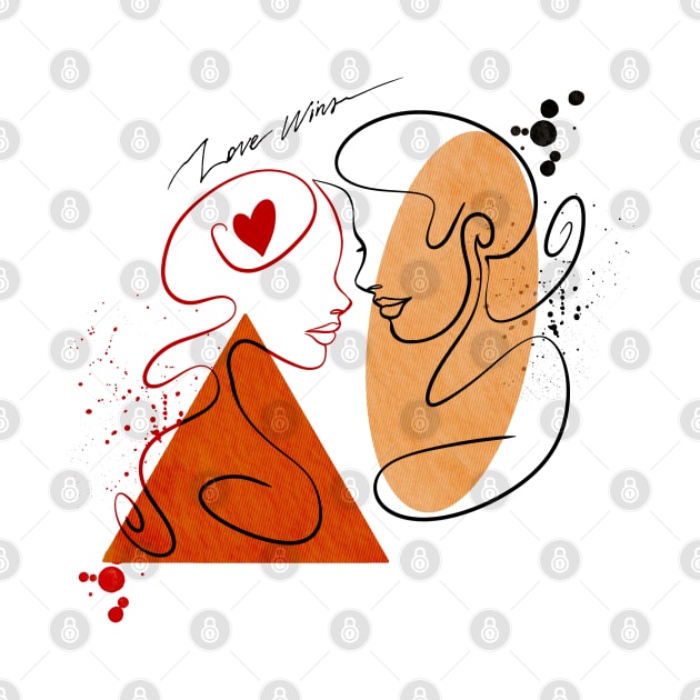 Line illustration of a couples faces by Simoes Artistry