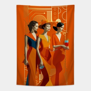 Three art deco women Tapestry