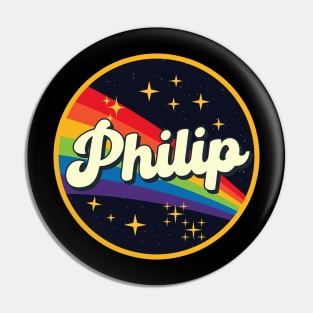 Philip // Rainbow In Space Vintage Style Pin