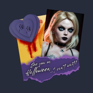 See you Halloween letter mesage Bride of Chucky 2 T-Shirt