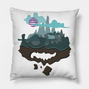 Floating mythical sky isle Pillow